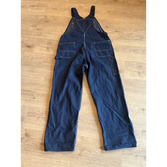Vtg Sears Tradewear Mens Bib Overalls Size 40 X 32 Denim UNION MADE USA Workwear - Picture 8 of 8